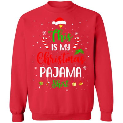 This Is My Christmas Pajama Funny Christmas-T-Shirt & Sweatshirt-Crewneck Sweatshirt-Red
