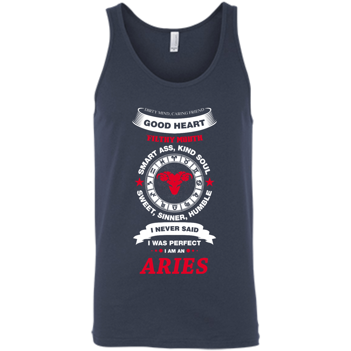 I Never Said I Was Perfect I Am An ARIES-T-Shirt & Hoodie-Unisex Tank-Navy