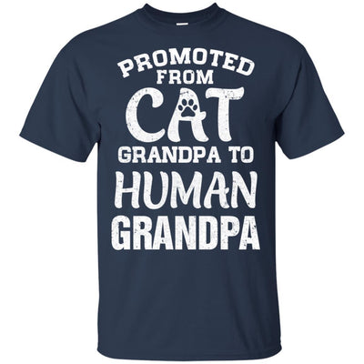 Promoted From Cat Grandpa To Human Grandpa Gifts-T-Shirt & Hoodie-Classic T-Shirt-Navy
