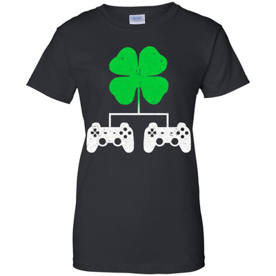 Video Game Clover Controller Gamer St Patrick's Day-T-Shirt & Hoodie-Women's T-Shirt-Black