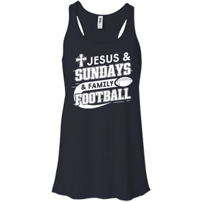 Jesus Sundays Family Football-T-Shirt & Hoodie-Women's Flowy Racerback Tank-Midnight