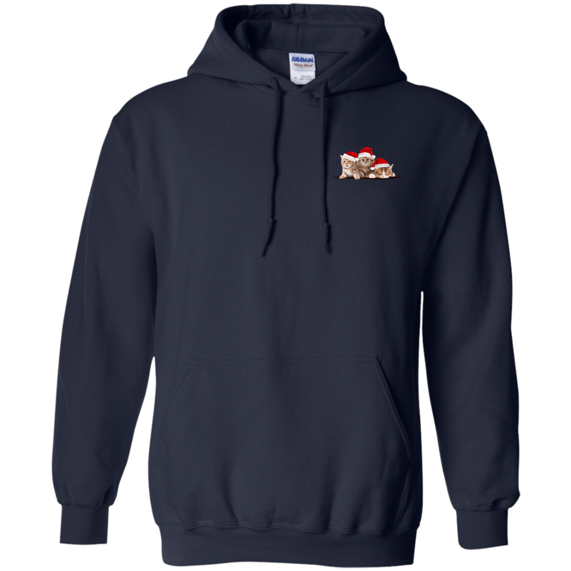 Kitten In A Pocket Cute Cat Christmas-T-Shirt & Hoodie-Pullover Hoodie-Navy