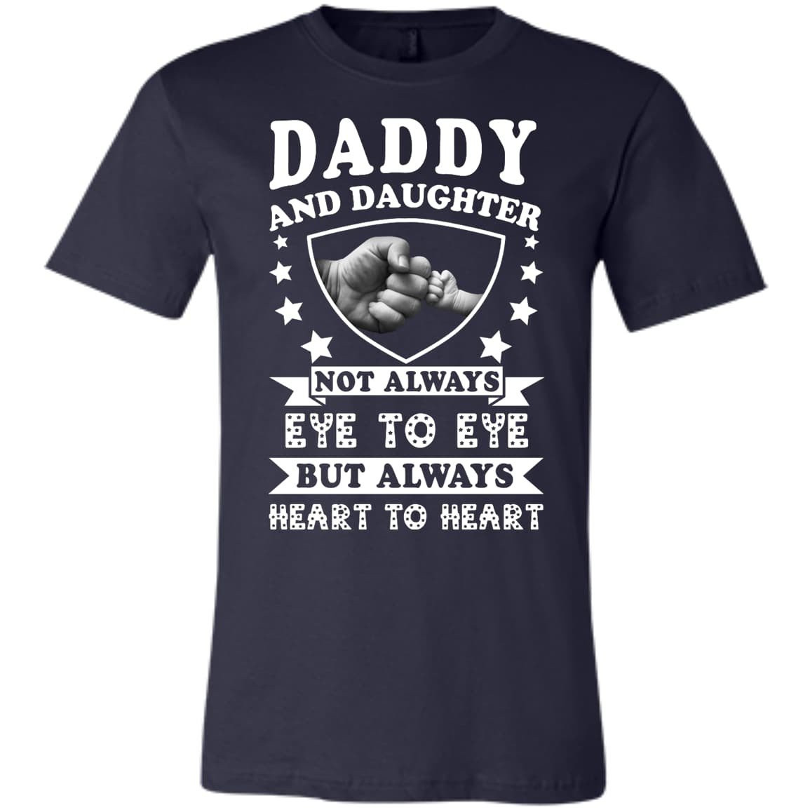 Daddy And Daughter Not Always Eye To Eye-T-Shirt & Hoodie-Youth Bella+Canvas Jersey Short Sleeve T-Shirt-Navy