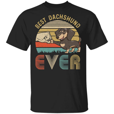 Vintage Best Dachshund Dad Ever Bump Fit Funny Dad Gifts-T-Shirt & Hoodie-Classic T-Shirt-Black