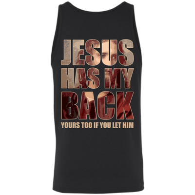 Jesus Has My Back-T-Shirt & Hoodie-Unisex Tank-Black