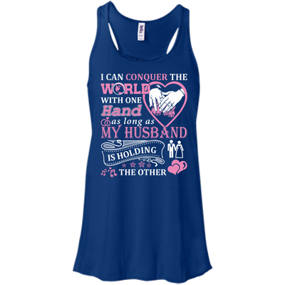 I Can Conquer The World With One Hand-T-Shirt & Hoodie-Women's Flowy Racerback Tank-True Royal