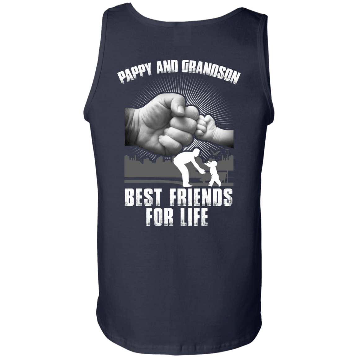 Pappy And Grandson Best Friends For Life-T-Shirt & Hoodie-Unisex Tank-Navy