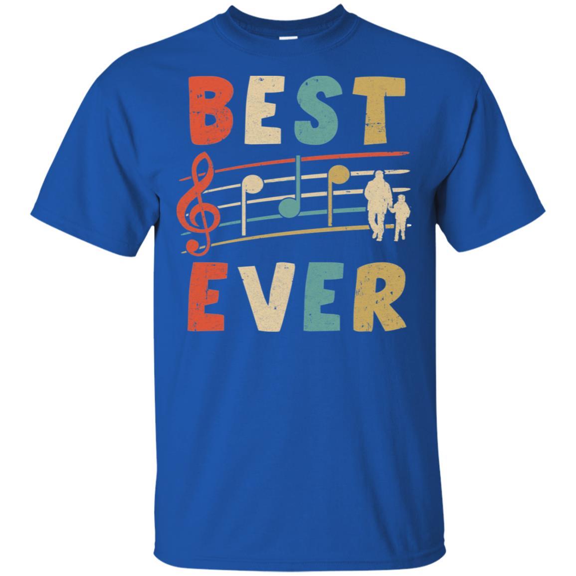 Vintage Retro Best Dad Ever Treble Clef Music Fathers Day Gift-T-Shirt & Hoodie-Classic T-Shirt-Royal