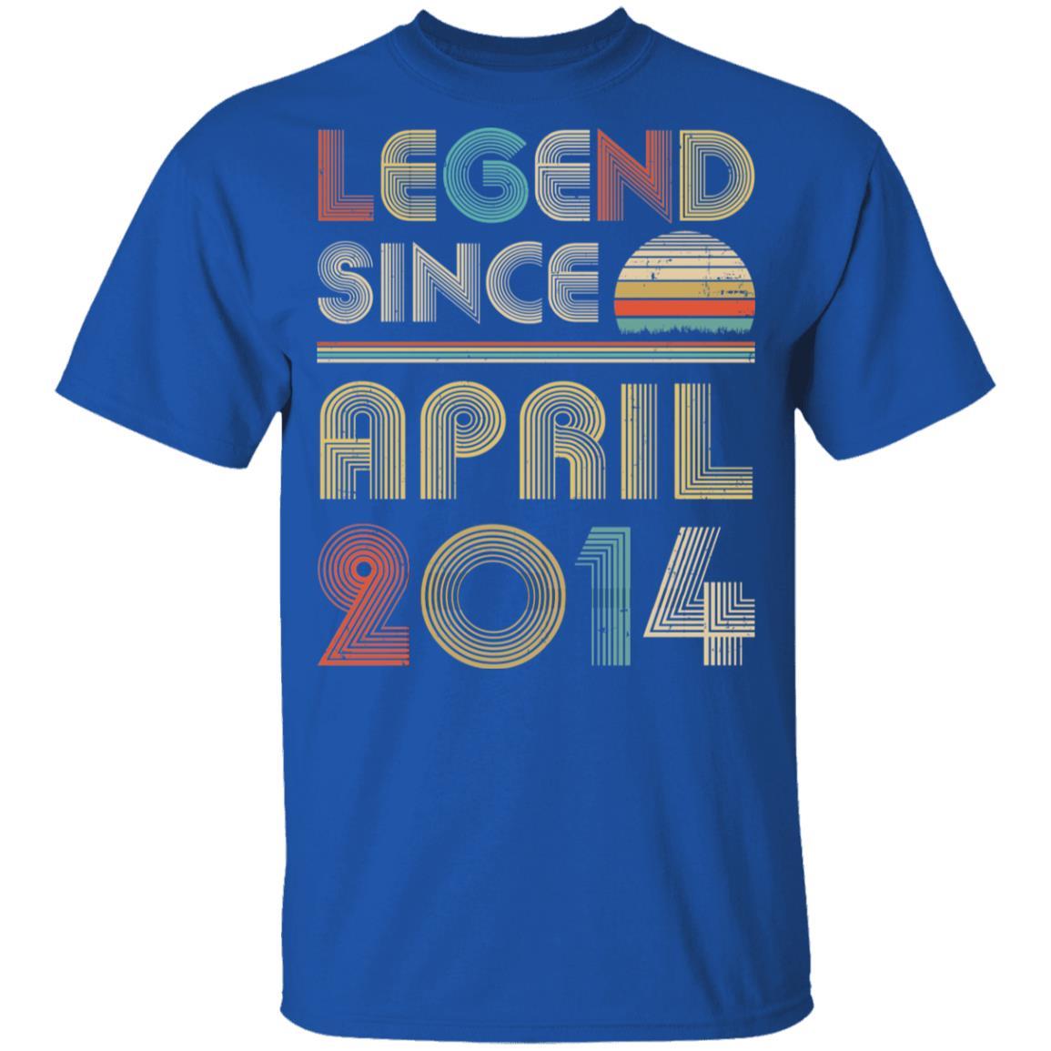 Legend Since April 2014 Vintage 7th Birthday Gifts Youth-Youth Shirt-Youth T-Shirt-Royal