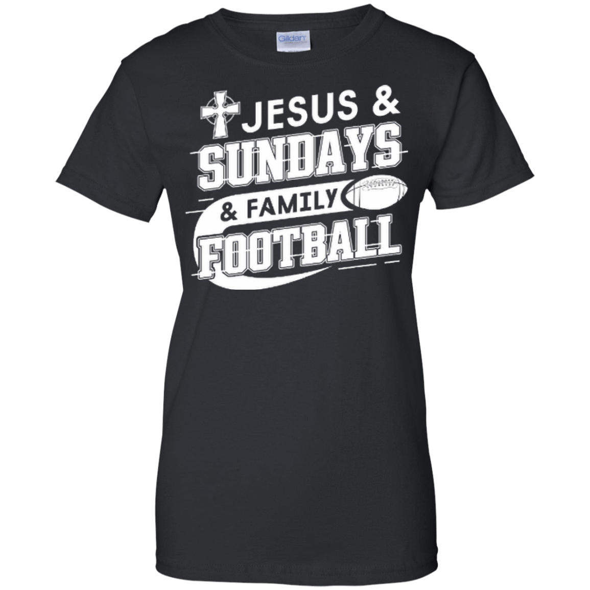 Jesus Sundays Family Football-T-Shirt & Hoodie-Women's T-Shirt-Black