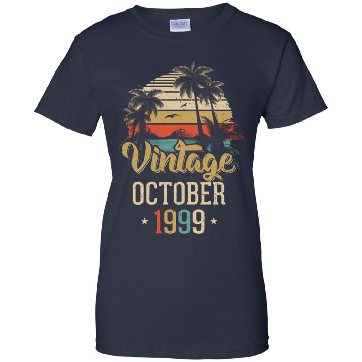 Retro Classic Vintage October 1999 22th Birthday Gift-T-Shirt & Hoodie-Women's T-Shirt-Navy
