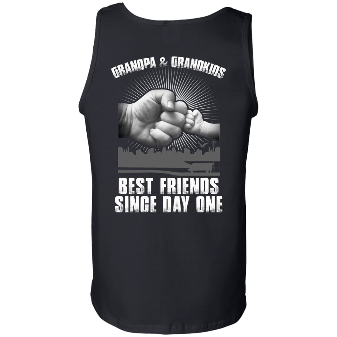 Grandpa And Grandkids Best Friends Single Day One-T-Shirt & Hoodie-Unisex Tank-Black