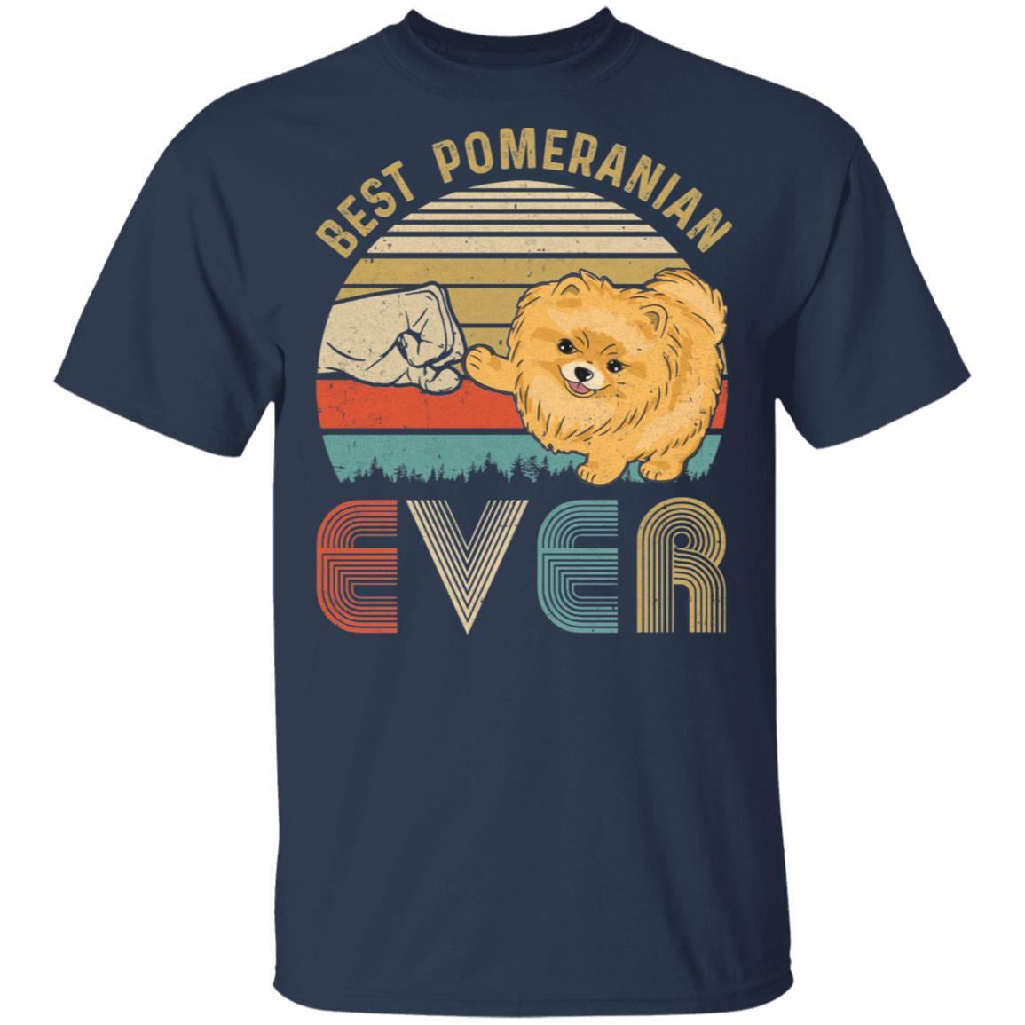 Vintage Best Pomeranian Dad Ever Bump Fit Funny Dad Gifts-T-Shirt & Hoodie-Classic T-Shirt-Navy