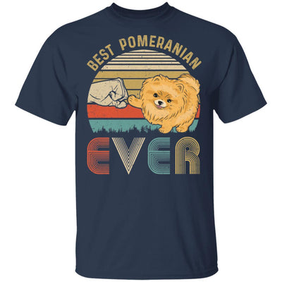 Vintage Best Pomeranian Dad Ever Bump Fit Funny Dad Gifts-T-Shirt & Hoodie-Classic T-Shirt-Navy