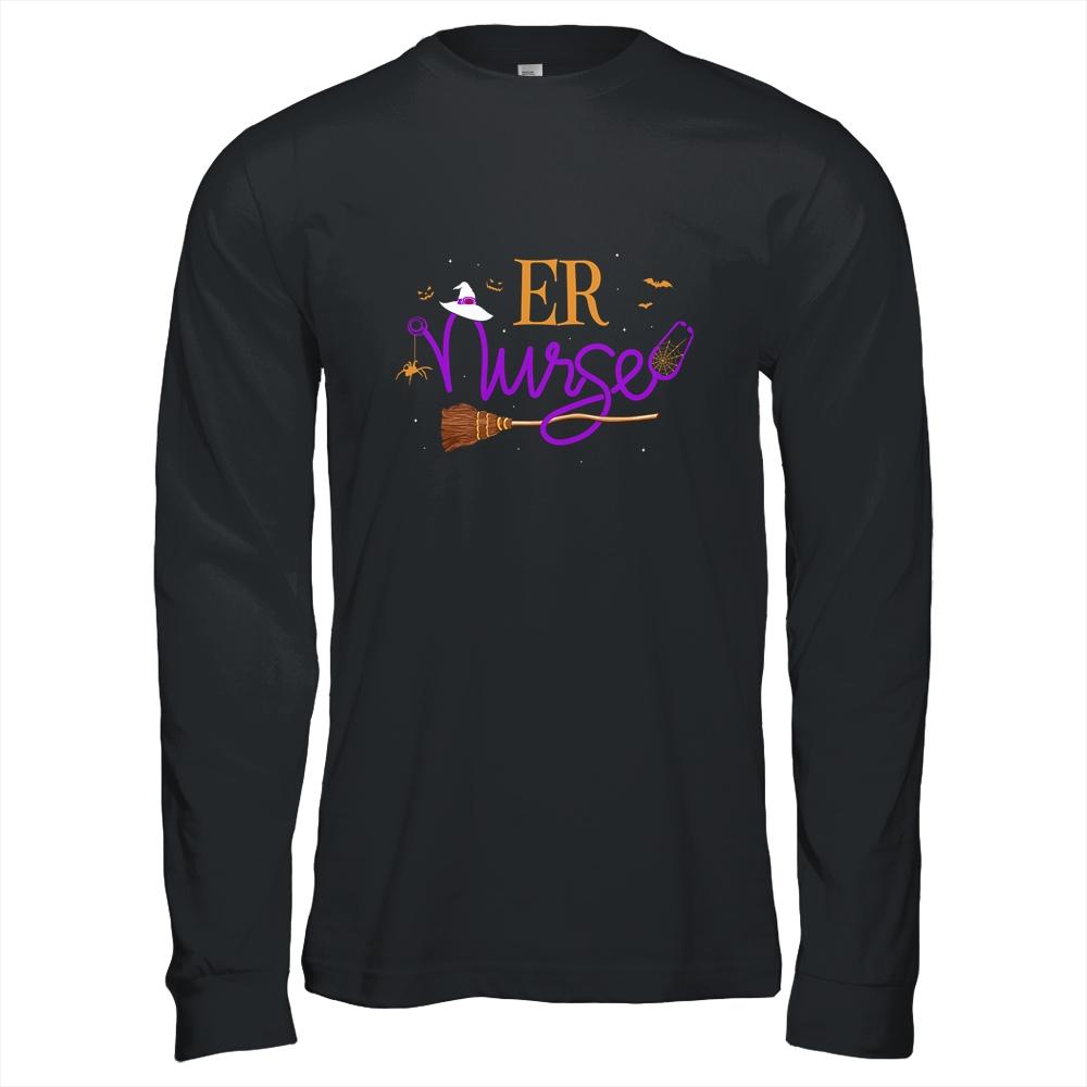 ER Nurse Halloween Costume Nursing-T-Shirt & Hoodie-Long Sleeve T-Shirt-Black