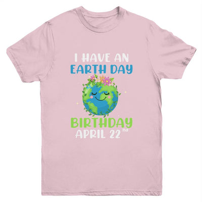 Earth Day April 22nd Green Birthday Youth-Youth Shirt-Youth T-Shirt-Light Pink