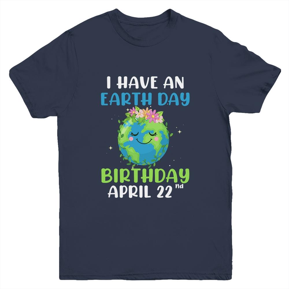 Earth Day April 22nd Green Birthday Youth-Youth Shirt-Youth T-Shirt-Navy