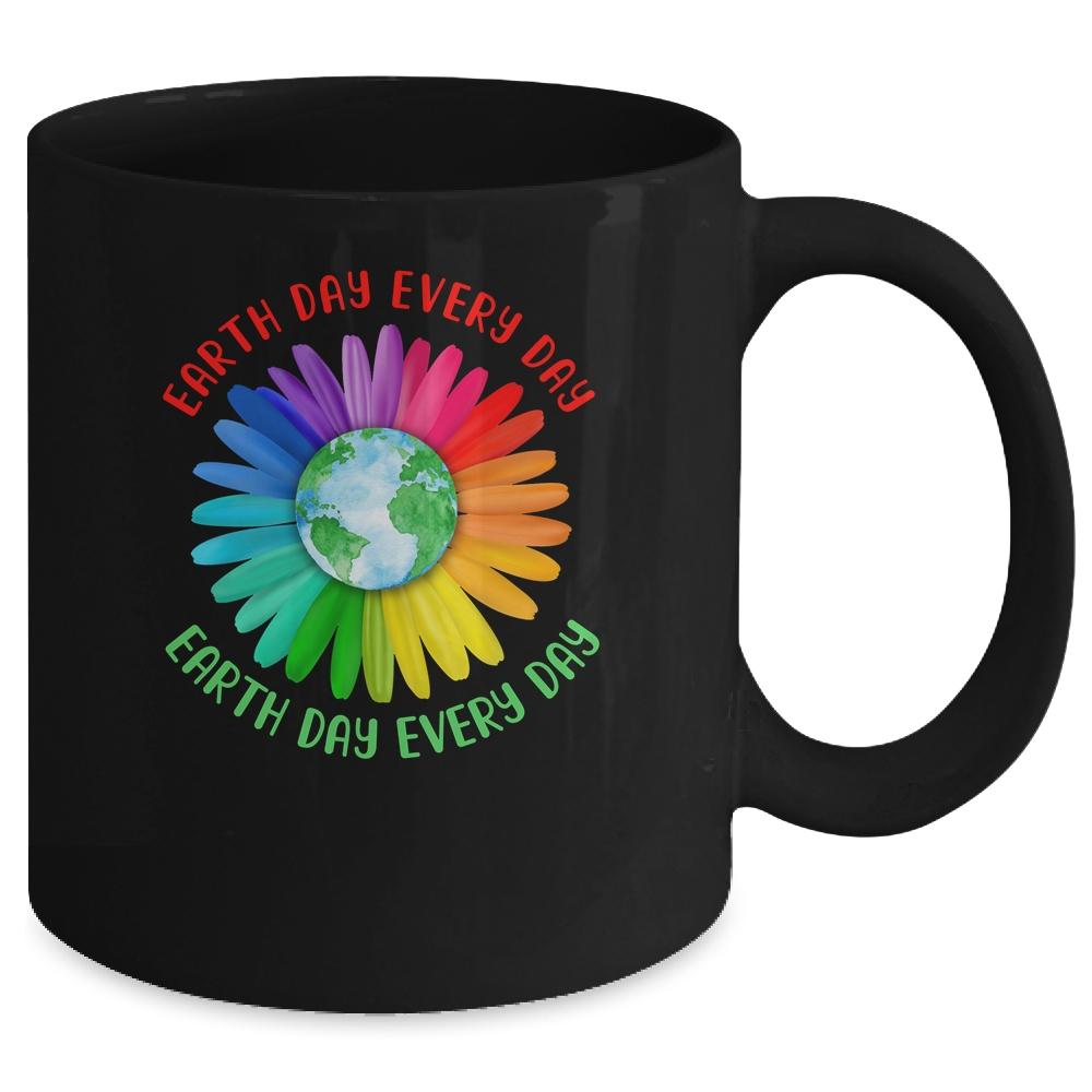 Earth Day Every Day Hippie Tie Dye Sunflower Mug-Coffee Mug-
