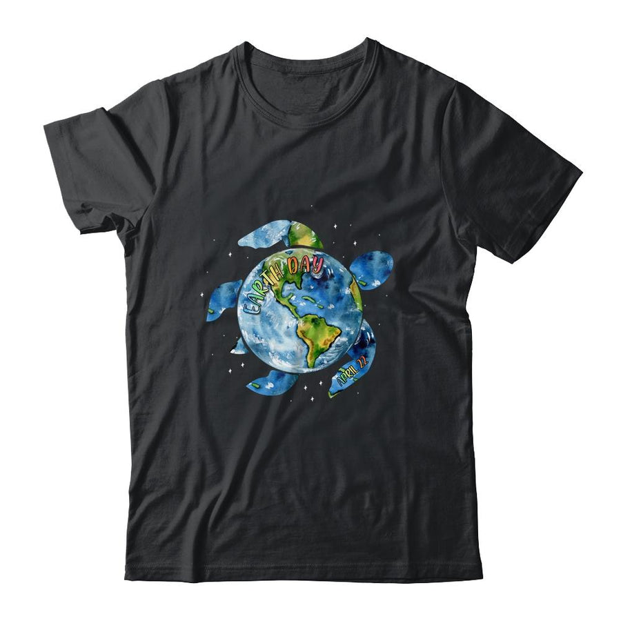 Earth Day Restore Earth Sea Turtle Art Save The Planet-T-Shirt & Tank Top-Classic T-Shirt-Black