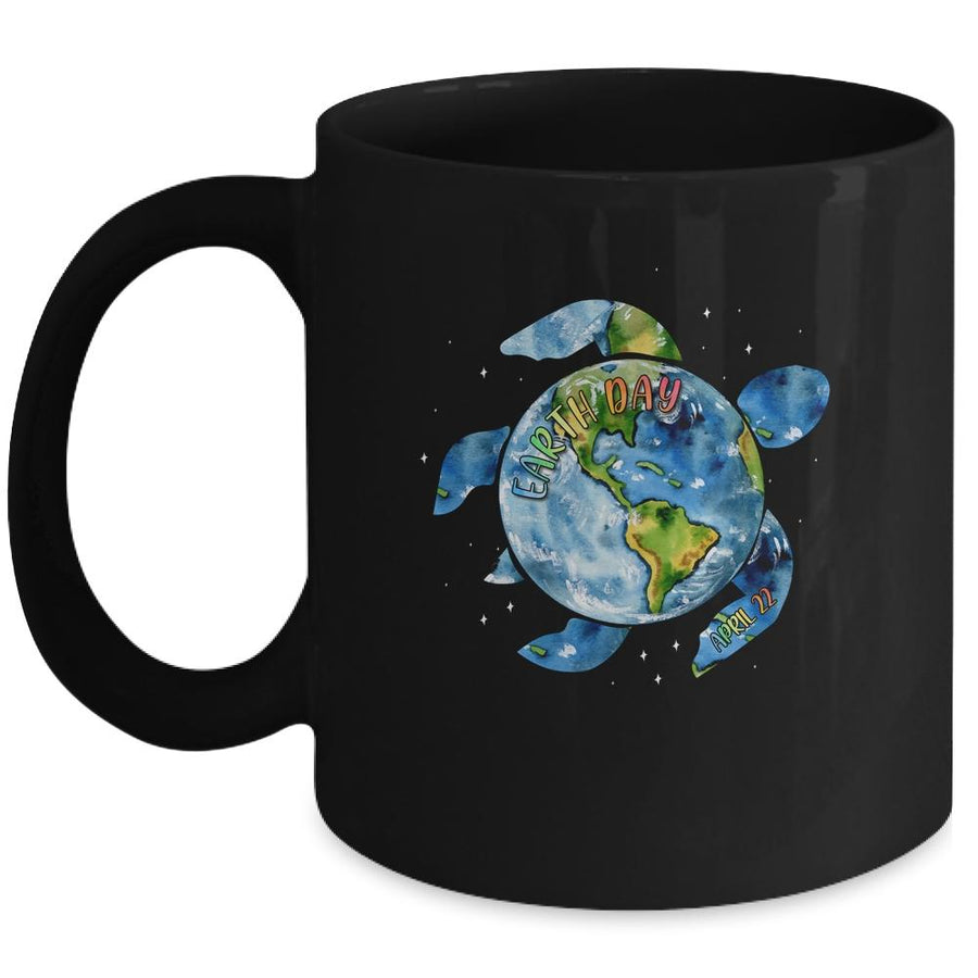 Earth Day Restore Earth Sea Turtle Art Save The Planet Mug-Coffee Mug-Mug-Black