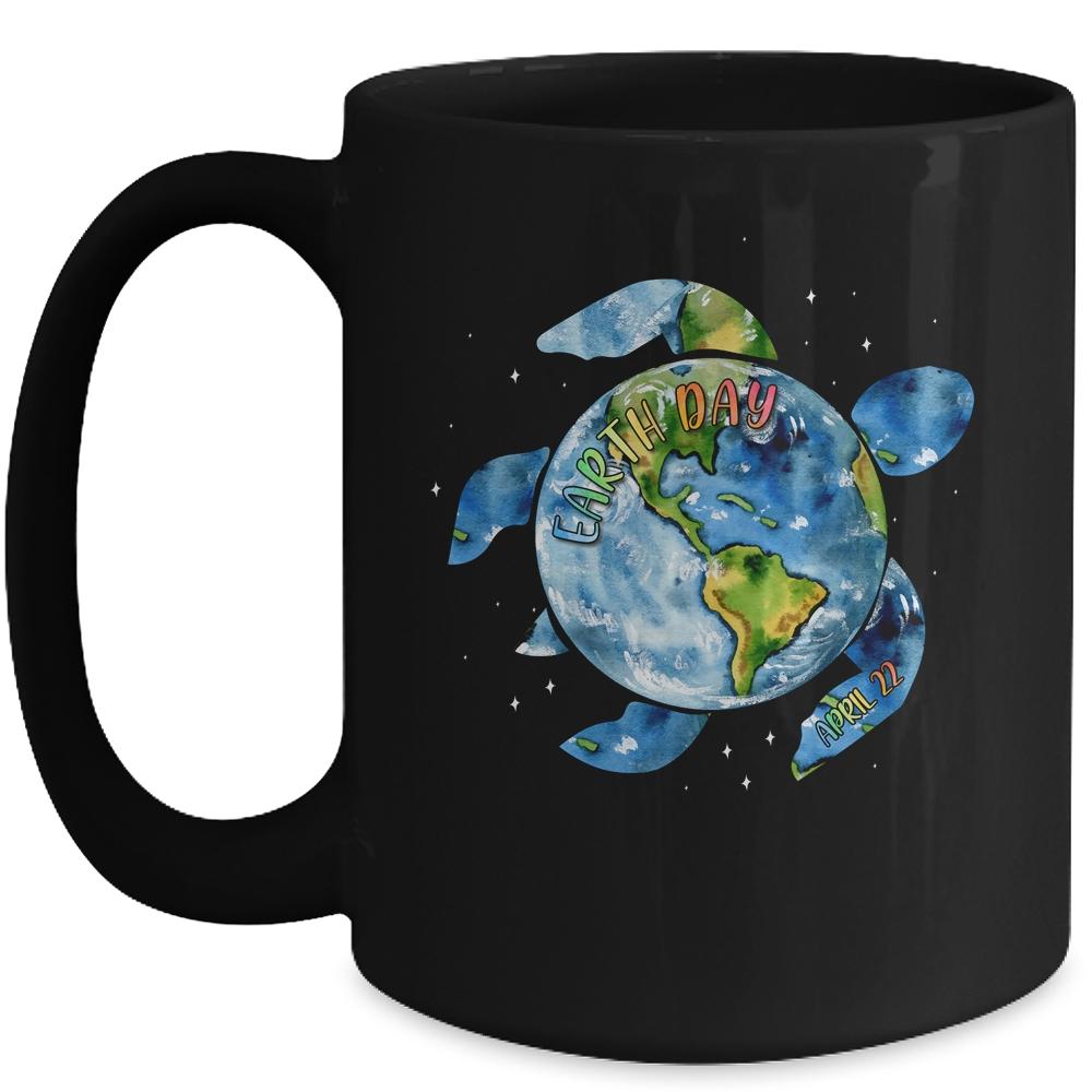 Earth Day Restore Earth Sea Turtle Art Save The Planet Mug-Coffee Mug-Mug-Black