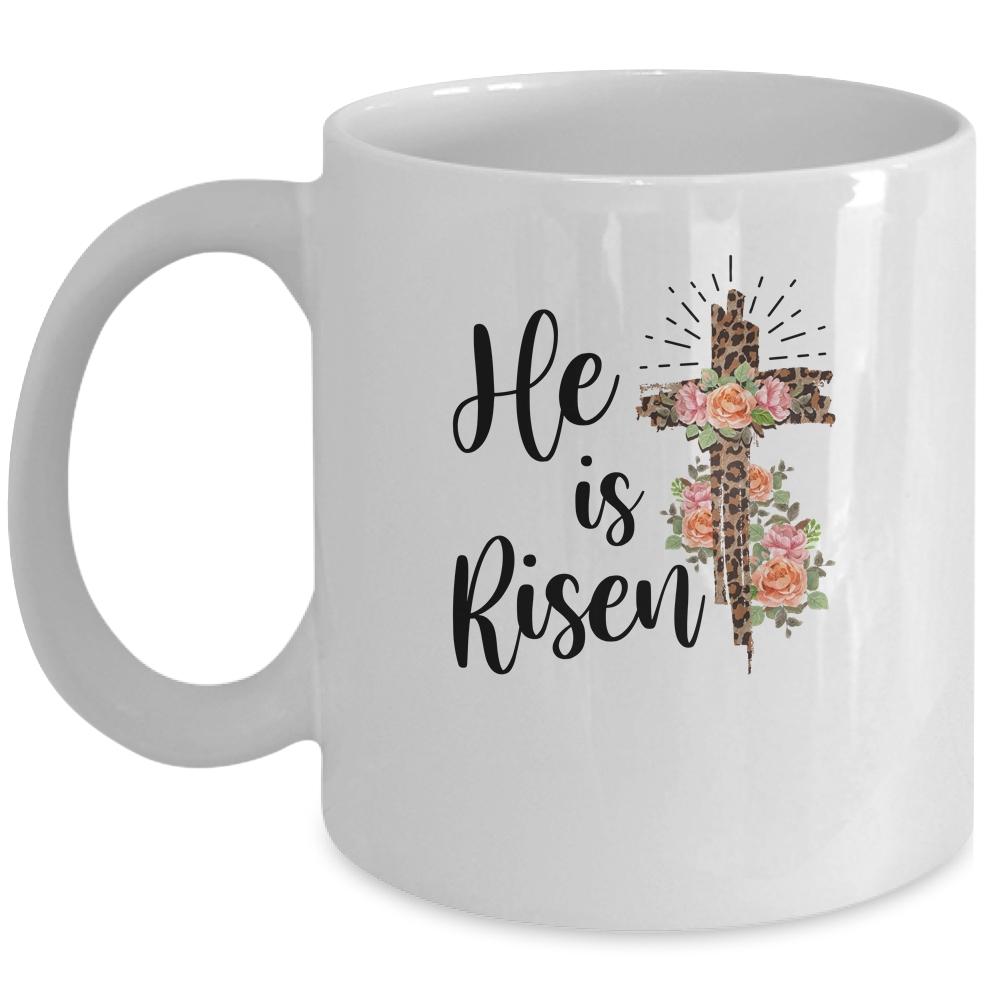 Easter Day For Christian Teen Girls Mom He Is Risen Leopard Mug