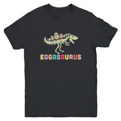 Eggasaurus Stegosaurus Egg Dinosaur Happy Easter Day Youth-Youth Shirt-Youth T-Shirt-Black