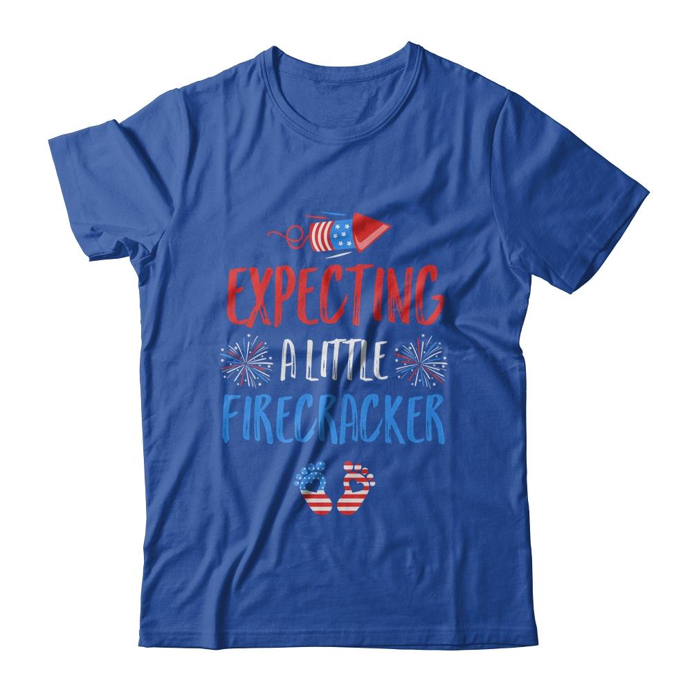 Expecting A Little Firecracker July Of 4th Pregnancy Party-T-Shirt & Tank Top-Classic T-Shirt-Royal
