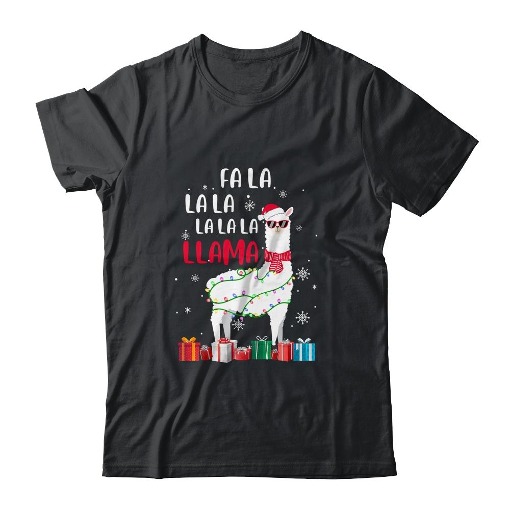 Fa La La Llama Christmas For Women Men Kids-T-Shirt & Sweatshirt-Classic T-Shirt-Black