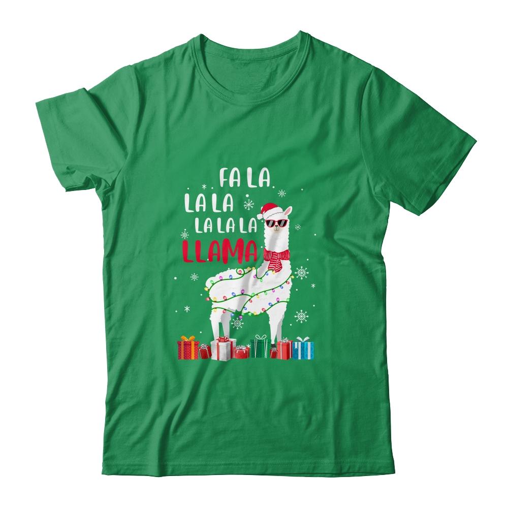 Fa La La Llama Christmas For Women Men Kids-T-Shirt & Sweatshirt-Classic T-Shirt-Irish Green