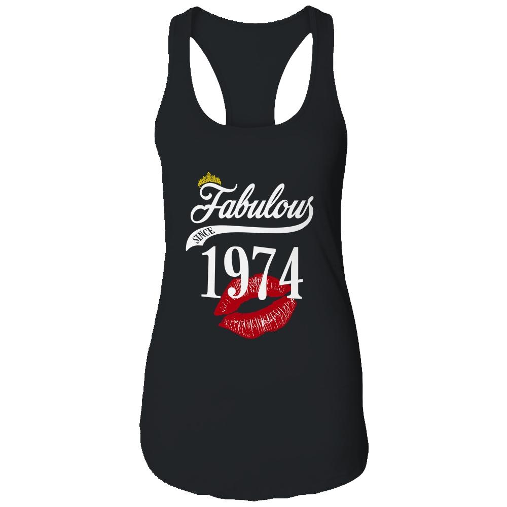 Fabulous Since 1974 Chapter 47 Birthday Gifts Tees-T-Shirt & Tank Top-Women's Ideal Racerback Tank-Black