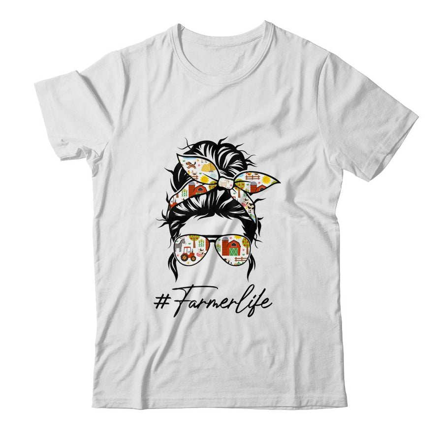 Farm Life Messy Hair Funny Farm Women Girl-T-Shirt & Tank Top-Classic T-Shirt-White