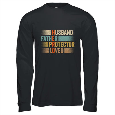 Father's Day Husband Father Protector Loved Hero Dad-T-Shirt & Hoodie-Long Sleeve T-Shirt-Black