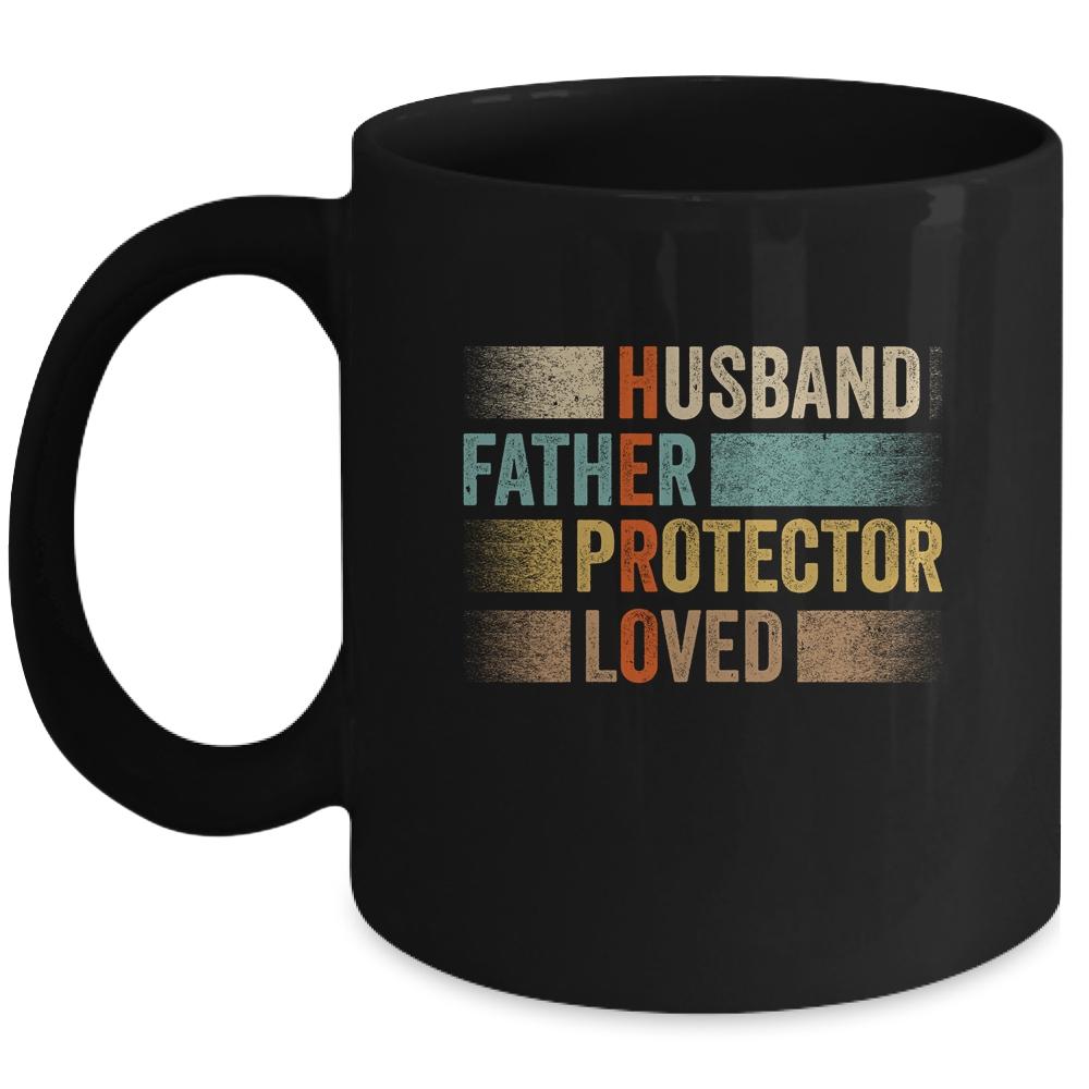 Father's Day Husband Father Protector Loved Hero Dad Mug-Coffee Mug-Mug-Black