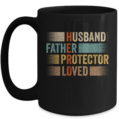 Father's Day Husband Father Protector Loved Hero Dad Mug-Coffee Mug-Mug-Black