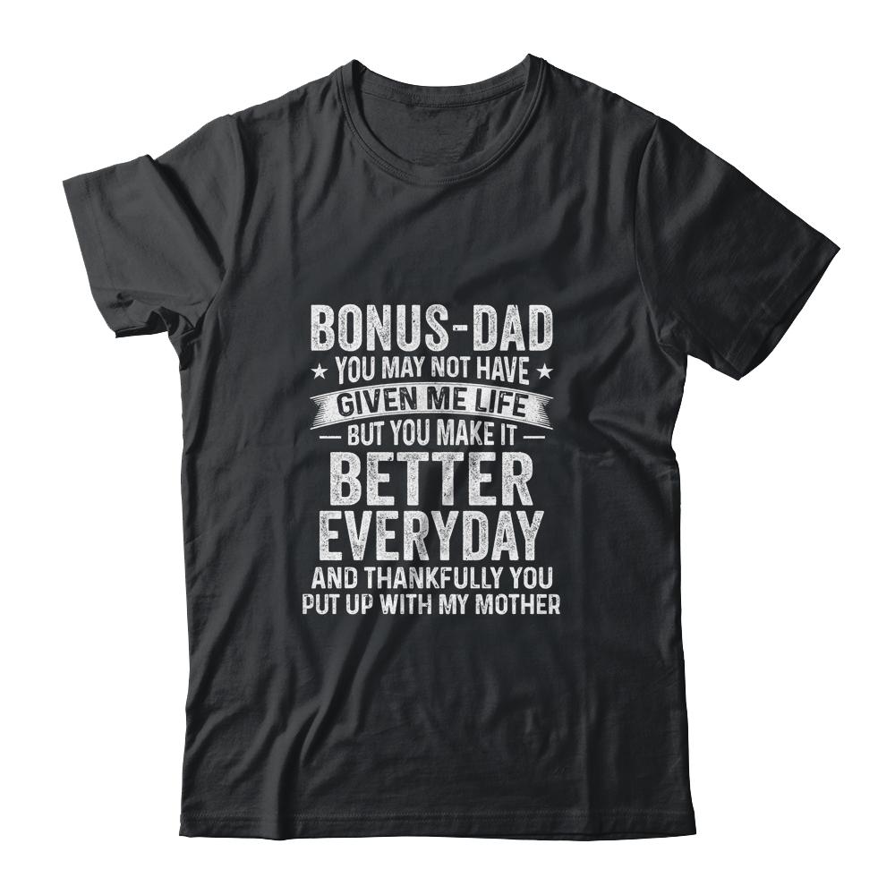 Fathers Day Bonus Dad Matching Son Daughter-T-Shirt & Hoodie-Classic T-Shirt-Black