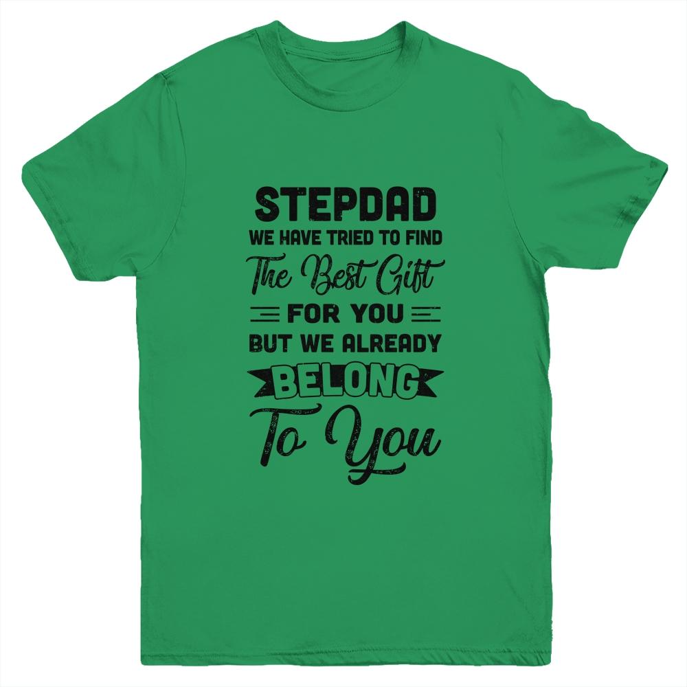 Fathers Day Stepdad From Daughter Son Wife For Bonus Dad Youth-Youth Shirt-Youth T-Shirt-Irish Green