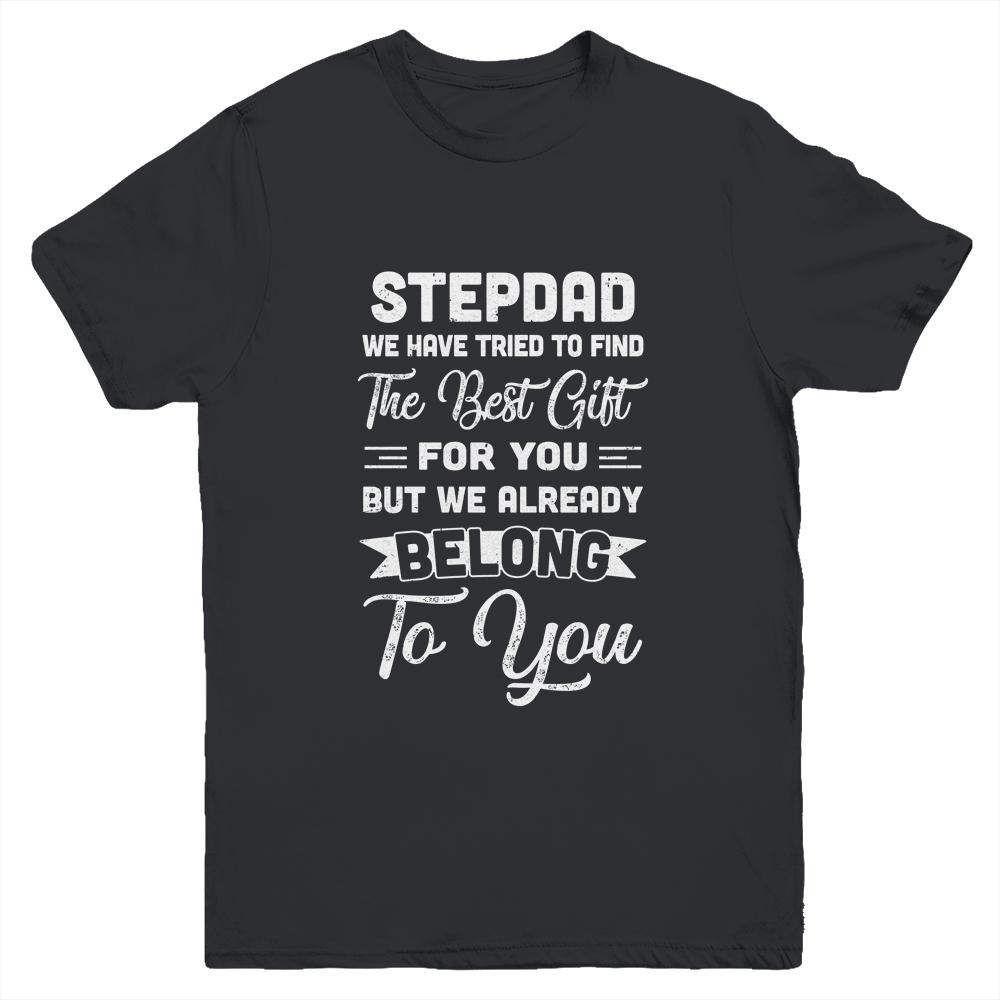 Fathers Day Stepdad From Daughter Son Wife Youth-Youth Shirt-Youth T-Shirt-Black