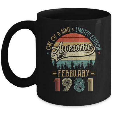 February 1981 Vintage 40 Years Old Retro 40th Birthday Gift Mug-Coffee Mug-Mug-Black