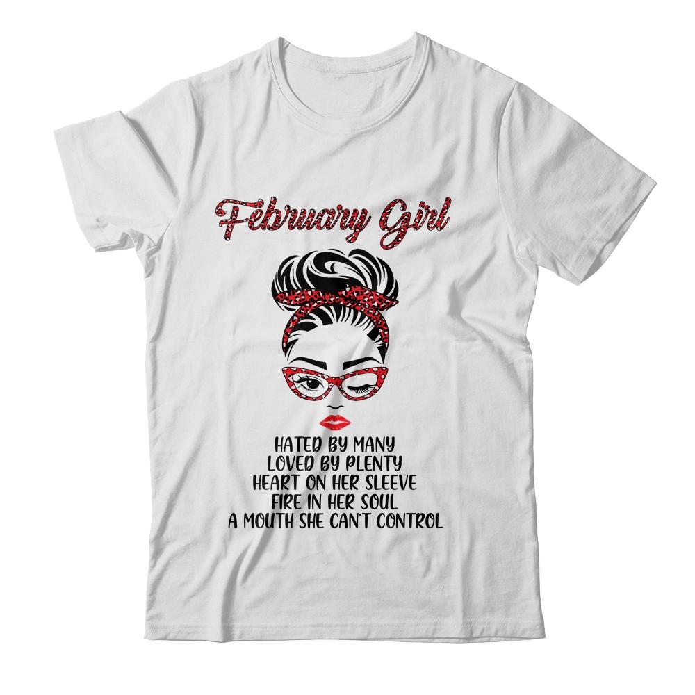 February Girl Hated By Many Loved By Plenty Leopard Women-T-Shirt & Tank Top-Classic T-Shirt-White