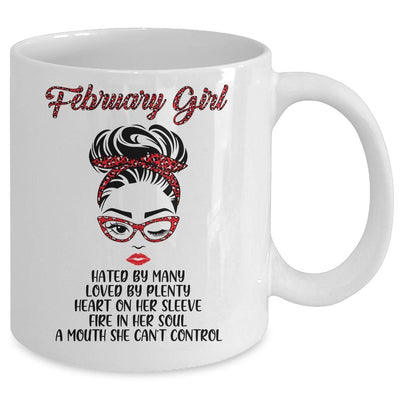 February Girl Hated By Many Loved By Plenty Leopard Women Mug-Coffee Mug-