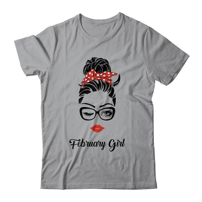 February Girl Woman Face Wink Eyes Lady Face Birthday Gift-T-Shirt & Tank Top-Classic T-Shirt-Sport Grey