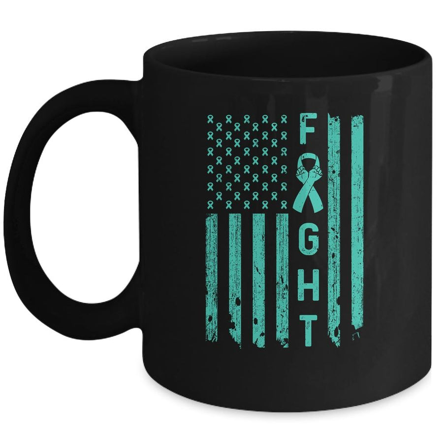 Fight Addiction Recovery Awareness US Flag Mug-Coffee Mug-Mug-Black