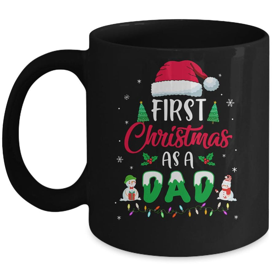 First Christmas As A Dad Funny Christmas Gift New Daddy Mug-Coffee Mug-Mug-Black