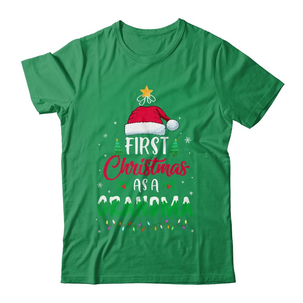 First Christmas As A Grandma Funny Christmas New Grandma-T-Shirt & Sweatshirt-Classic T-Shirt-Irish Green