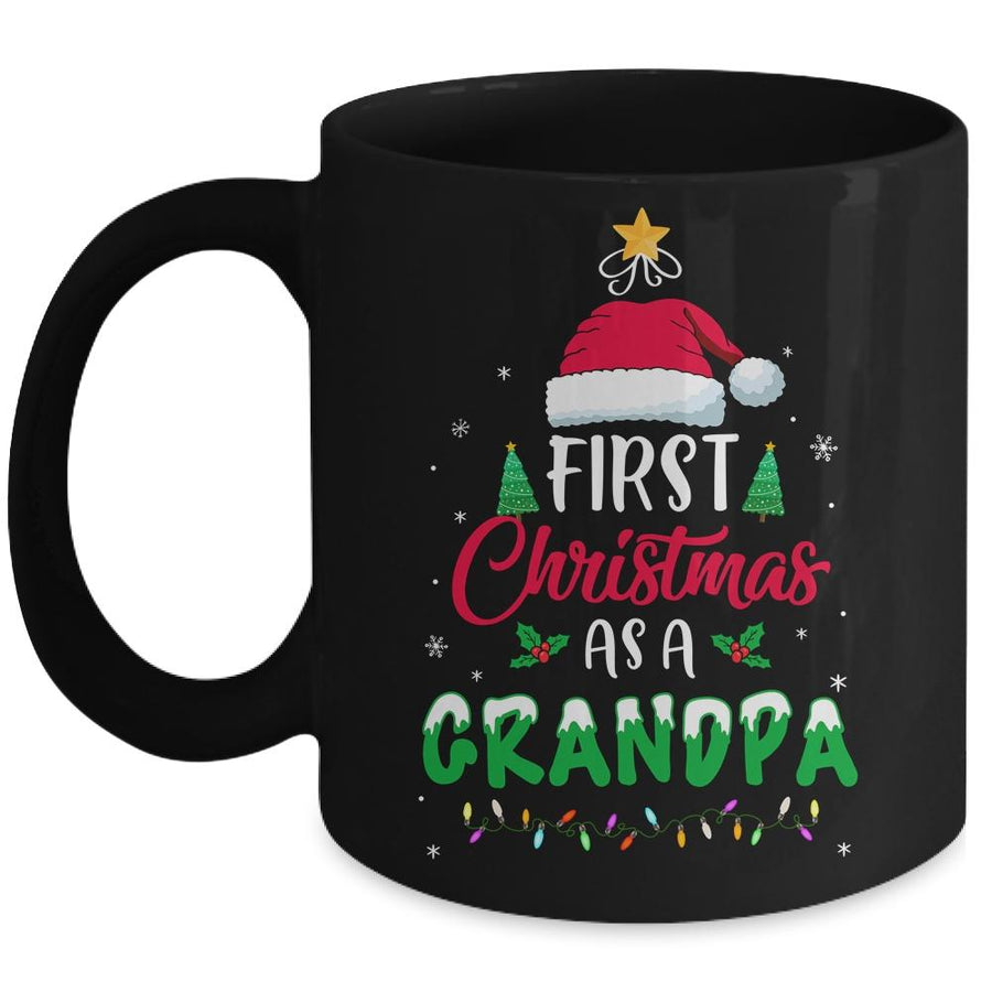 First Christmas As A Grandpa Funny Christmas New Grandpa Mug-Coffee Mug-Mug-Black