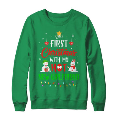 First Christmas With My Hot New Girlfriend Funny Couple Gift-T-Shirt & Sweatshirt-Crewneck Sweatshirt-Irish Green