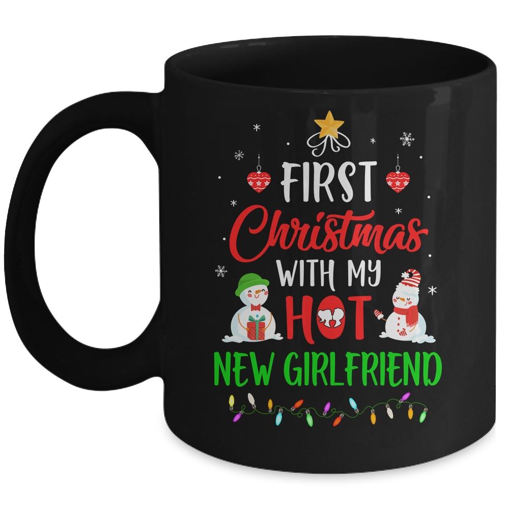 First Christmas With My Hot New Girlfriend Funny Couple Gift Mug-Coffee Mug-Mug-Black