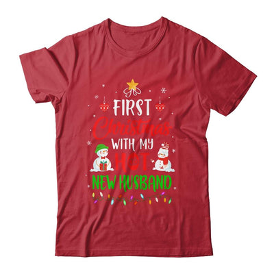 First Christmas With My Hot New Husband Funny Couple Gift-T-Shirt & Sweatshirt-Classic T-Shirt-Red