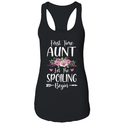 First Time Aunt Let The Spoiling Begin-T-Shirt & Tank Top-Women's Ideal Racerback Tank-Black